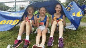 Longford AC Katie, Sian & Jane, 11 June 2016 at Connacht Outdoor T&F, Dangan
